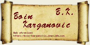 Boin Karganović vizit kartica